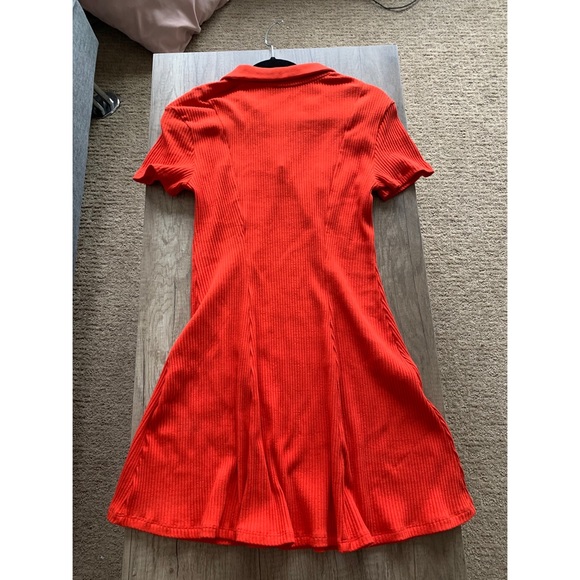 Red Collared Fitted Preppy Dress - Picture 3 of 4
